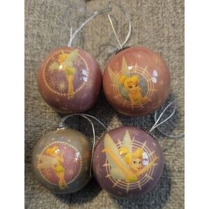 DISNEY TINKERBELL Christmas Ball Ornament Set Of 4